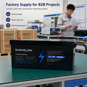 Bateria LiFePO4 48V 100Ah, Bateria de Fosfato de Ferro e Lítio 51.2V com BMS Inteligente para Armazenamento de Energia Residencial e Uso Industrial. - Product Image 1