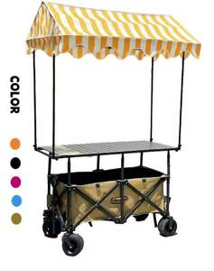 Büyük kapasiteli yükseklik ayarlanabilir üçgen çadır katlanır vagon için sokak durak gece pazarı gıda sepeti kamp-gece pazarı gıda - Product Image 2