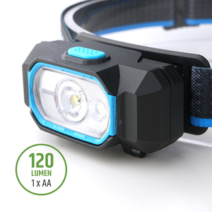 Lampe frontale LED portable OEM 120LM étanche IP65 à piles AA, double lumière (blanc froid et rouge) pour le camping et la course à pied - Product Image 5