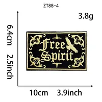 Patchs thermocollants brodés en forme de lettres 'Dark Gothic Freedom Spirit' pour sweats à capuche et chapeaux