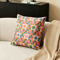 Housse de coussin décorative de haute qualité avec imprimé étoiles colorées, 17,7x17,7 pouces, housse de coussin durable pour canapé et décoration intérieure