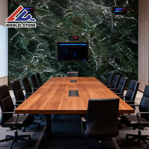 Wenlei Luxury Green Net Vein Marble Slab Polished <strong>Dark</strong> Green Marble for Background Wall Custom Processing for Global Projects - Product Image 4