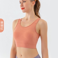 Soutien-gorge de sport à haute intensité pour femmes en gros Yoga course Fitness hauts antichoc dos croisé haut soutien tissu tricoté