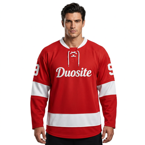 Custom Men's Ice Hockey Jersey Full Sleeve Sublimated Breathable Polyester Team Apparel Regular Fit All Seasons Front Quick Dry - Product Image 1