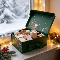 Boîte cadeau de Noël personnalisée avec ensemble de tricots, emballage de fête, mitaines, écharpe, mug à chocolat, boîte cadeau d'hiver, vente en gros