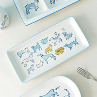 Vaisselle en céramique de style européen pour animaux de compagnie, best-seller transfrontalier : bol, assiette, tasse – Chine, mignon, créatif, haute valeur