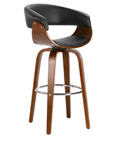 Tabourets de bar et ensembles de chaises de salle à manger de restaurant, chaise de cuisine, tabourets de bar en velours, chaise de bar pivotante en cuir PU, noir moderne, panneau