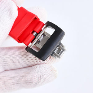 Montre mécanique squelette personnalisée haut de gamme style RM pour homme, boîtier blanc, rose, rouge, mouvement visible, bracelet rouge, montre-bracelet de luxe sport - Product Image 6