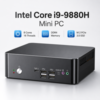 Profesyonel Mini Bilgisayar Intel Core I9-9880H 64GB'a Kadar RAM Çift M.2 PCIe 3.0 SSD Çift 2.5G LAN Ofis Çalışması İş Bilgisayarı için