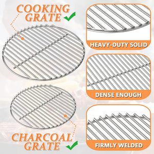Round Charcoal Grate <b>BBQ</b> Cooking Grills Replacement Parts 304 Stainless Steel Easily Cleaned Mail Order Packing - Product Image 2