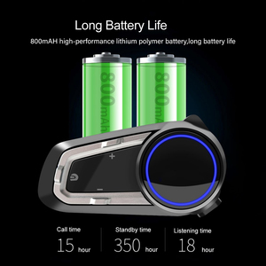 FM radyo/müzik paylaşımı Stereo ses su geçirmez kask Communicator motosiklet binici interkom ile rüzgar gürültü geçirmez mikrofon - Product Image 4