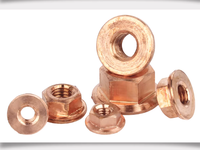 Écrous d'échappement en acier au carbone plaqué cuivre DIN 6927 M8 X 1.25, écrous hexagonaux pour collecteur d'échappement, écrous autobloquants plaqués cuivre