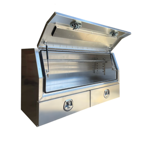 Boîte à outils plate et étanche personnalisée en alliage d'aluminium pour camionnettes, verrous à queue <span class=keywords><strong>de</strong></span> baleine revêtus <span class=keywords><strong>de</strong></span> poudre, étagère amovible prise en charge par les OEM - Product Image 3