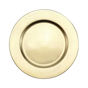 High-Quality Western Style Gold Hand Drawing Plastic Round Board Gold Charger Plates For Wedding Table