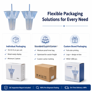 Vaso de Plástico Personalizado de Grado Alimenticio PP de 500ml y 700ml para Té Helado Boba y Frutas, Vaso Freyo Tower 2 en 1 para Snacks y Bebidas con Tapa de Recipiente para Snacks - Product Image 6