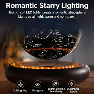 HCNT Speaker Night Light Magnetic <b>Levitating</b> Starry Globe <b>Lamp</b> 16 Colors Gradient Base 16 Colors Change for Globe 360° Rotation - Product Image 4