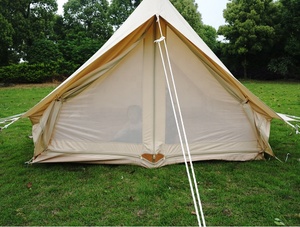 Carpa de Lona de Algodón Impermeable con Forma de Casa para Acampar al Aire Libre, con 2 Puertas - Product Image 3
