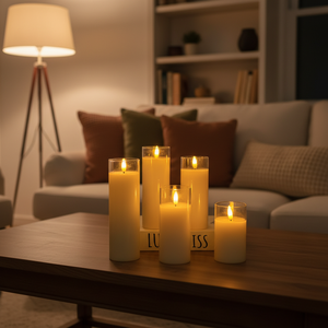 Hot-selling Battery Operated Remote Function Pillar White <strong>Glass</strong> For Weddings, Birthdays, Christmas &amp; Home Decoration LED <strong>Candle</strong> - Product Image 5