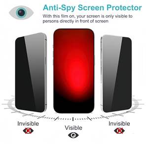 Protector de pantalla anti-espía para iPhone 11 12 13 14 15 Pro Max, cristal templado de privacidad, venta al por mayor directa de fábrica con servicio personalizado - Product Image 3