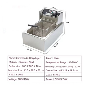 <span class=keywords><strong>Friteuse</strong></span> commerciale d'occasion en acier inoxydable, électrique, automatique, capacité de 3 à 5 <span class=keywords><strong>personnes</strong></span> pour barbecues - Product Image 3