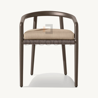 Meuble de patio Decoout modèle unique avec coussin imperméable chaise de salle à manger d'extérieur en aluminium et table à manger en béton
