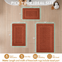 Tapis de bain carré antidérapant grand format pour salle de bain
