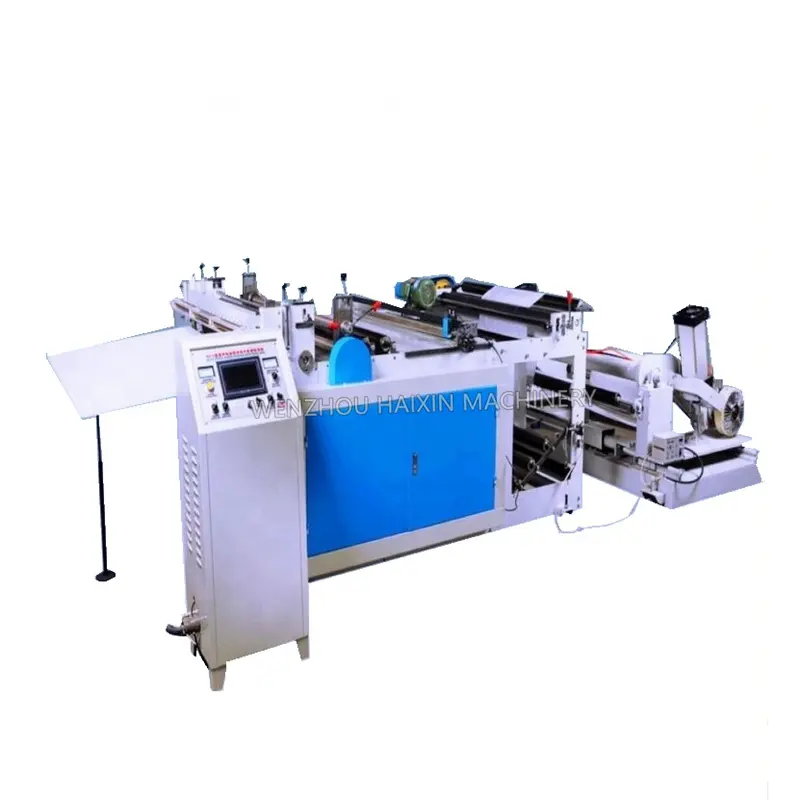 Máquina automática de corte de rollo a hoja de película plástica de papel impreso de tela no tejida