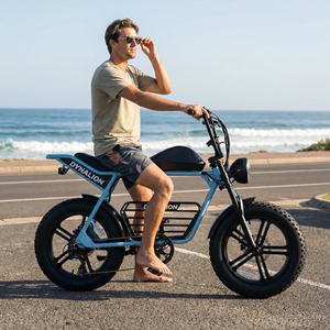 Bicicleta Eléctrica Retro Scrambler con Batería de 48V 16Ah, Bicicleta Eléctrica de Alta Velocidad con Llantas Anchas para Paseos por la Costa - Product Image 4