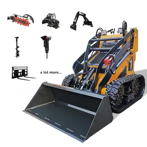 CE EPA Diesel Engine 25Hp Tyre Track Interchangeable All-in-one Compact Mini Skid Steer Loader