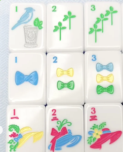Usine de Mahjong Premium |   Ensemble Menthe & Roses (avec tapis) Prêt à être expédié à tout moment - Product Image 2