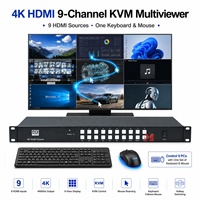 Conmutador Multivisor HDMI 4K60 9x1, 9 Entradas y 9 Salidas con Conmutación sin Interrupciones y Control por Interfaz Gráfica Web RS232