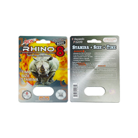 Emballages personnalisés vides pour pilules d'amélioration masculine, boîtes de présentation 3D, cartes blister Rhino 8 8000, emballage de capsules et pilules Rhino 69