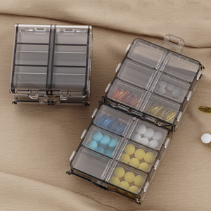 Cross-Border Double-Layer Transparent <strong>Mini</strong> Small Size Carry-On Sub-Packing Medicine <strong>Box</strong> 12 Small Medicine <strong>Box</strong> Pill <strong>Storage</strong> Cases - Product Image 5