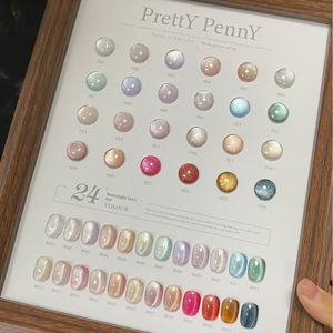 2025 nuevo Pretty Pennt24 24 esmalte de ojo de gato de vidrio de 24 colores suministros de <span class=keywords><strong>uñas</strong></span> de Gel resina dedicada para tienda de salón de <span class=keywords><strong>uñas</strong></span> botella magnética - Product Image 4