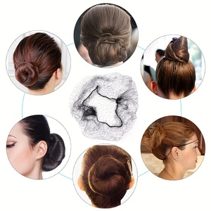 Filets à cheveux jetables invisibles <span class=keywords><strong>en</strong></span> nylon pour danse de ballet, snuffs, bord élastique, filet à cheveux <span class=keywords><strong>en</strong></span> maille, <span class=keywords><strong>couverture</strong></span> de chignon pour femmes, 100 pièces par sac, vente <span class=keywords><strong>en</strong></span> gros - Product Image 6