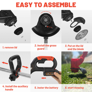 OJOJ <span class=keywords><strong>Batterie</strong></span> au lithium 24V 1200mAh 120W <span class=keywords><strong>Tondeuse</strong></span> à gazon sans fil portable Coupe-herbe électrique Trois types de scie Industriel DIY Sans fil - Product Image 5