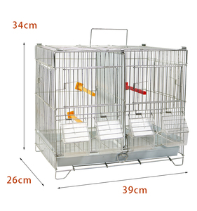 Jaula de hierro mediana al por mayor con bandeja de plástico de múltiples compartimentos para cría y vuelo de canarios y loros. - Product Image 4