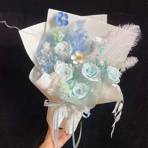 ins wind fresh blue soap bouquet finished simulation flower for girlfriend <b>and</b> girlfriend birthday <b>gift</b> graduation <b>gift</b> - Product Image 2