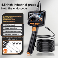 Endoscope industriel portable GVDA ES05 avec écran IPS de 4,3 pouces, câble semi-rigide de 16,4 pieds, caméra d'inspection HD, LED, IP67