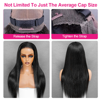 Nouvelle perruque frontale 360 Full Lace avec cordon de serrage invisible, pré-coupée, pré-épilée, prête à porter, sans colle, en cheveux humains pour femmes