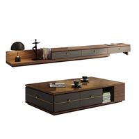 Table Basse Moderne de Salon pour la Maison, Ensemble Rectangulaire Meuble Décoration en Bois avec Table Basse et Meuble TV