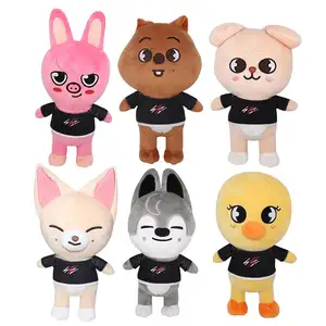 Skzoo Lobo de peluche de 20Cm Stray Kids Doll Kawaii cerdo pato conejo Chan dibujos animados animales de peluche juguetes Lobo de peluche