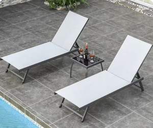 เก้าอี้ชายหาดพับได้สไตล์โมเดิร์น ทำจากอลูมิเนียม นั่งสบาย เหมาะสำหรับโรงแรม วิลล่า สวนสาธารณะ ใช้กลางแจ้ง และเรือสำราญ - Product Image 4