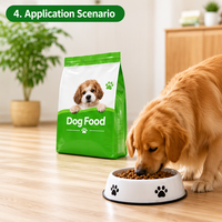 Sacs d'emballage plats en aluminium scellés personnalisés pour aliments pour animaux de compagnie (chiens et chats) de 5 kg, 10 kg, 15 kg, 20 kg, 25 kg
