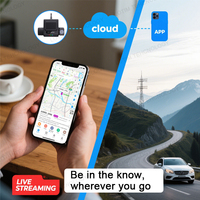 Caméra de tableau de bord Lotim 1080P à double objectif, caméra de rétroviseur, enregistreur DVR de voiture 2CH avec suivi 4G/WiFi/GPS, vidéo en direct ultra grand angle