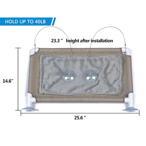 Tedarikçiler büyük sıcak gri peluş dikdörtgen kedi hamak akrilik toka rulman güvenli kedi asılı yatak her mevsim mevcuttur - Product Image 5