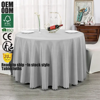 Nappe de Table Ronde en Polyester Personnalisable et Lavable, Blanche, pour Événements, Mariages, Hôtels, Fêtes et Restaurants
