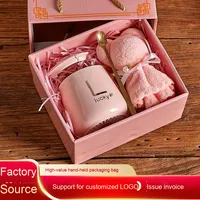 Tasse à Eau en Céramique Personnalisée au Design Moderne et Simple, avec Couvercle, Ensemble Souvenir pour Mariage ou Fête, Jolie Tasse, Cadeau d'Ouverture Emballé