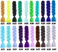 Cheveux Synthétiques Tressés Ombrés Yaki, Pré-Étirés, Expression Super Jumbo pour Extensions de Tresses Africaines