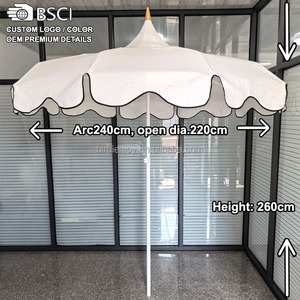 Muebles de exterior grande 8 pies impermeable grado comercial Patio sombrilla <span class=keywords><strong>aluminio</strong></span> blanco mercado Resort piscina sombrilla para <span class=keywords><strong>tumbona</strong></span> - Product Image 2